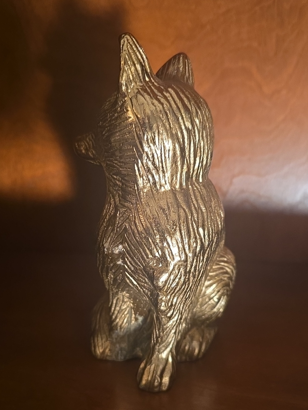 Goldtone Metal Fox Figurine - Picture 2 of 4